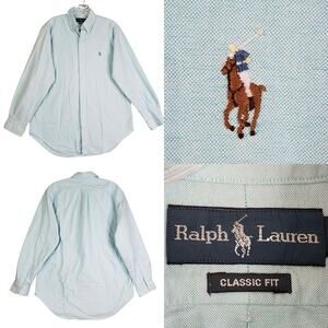 Polo Ralph Lauren Oxford Shirt Mens Size Large L 16 Button Down Aqua Teal Sea